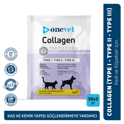 OneVet Collagen Kedi ve Köpekler için Eklem ve Kas Destekleyici Kolajen Saşe