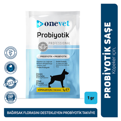 OneVet Sindirim ve Bağışıklık Güçlendirici Köpekler için Probiyotik Saşe