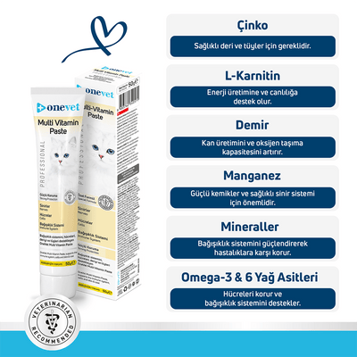 OneVet Multi Vitamin Macun Bağışıklık Güçlendirici Kedi Malt Paste