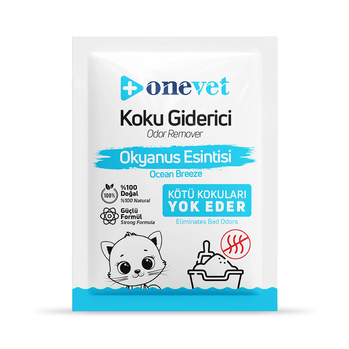 OneVet Kedi Koku Giderici Okyanus Esintisi Kokulu 25 Gr. 15 Adet OC202B15