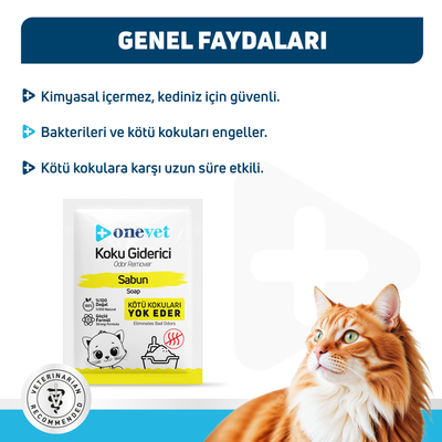 OneVet Kedi Koku Giderici Sabun Kokulu 25 Gr. 15 Adet