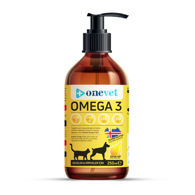 OneVet Omega 3 Kedi Ve Köpekler Için Bağışıklık Destekleyici Balık Yağı 250 ml