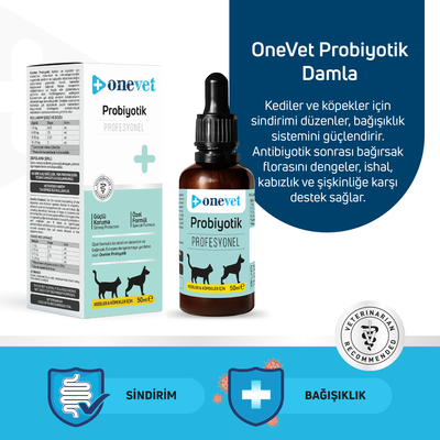 OneVet Prebiotik Damla Kedi ve Köpekler İçin Sindirim ve Bağışıklık Güçlendirici 50 ml