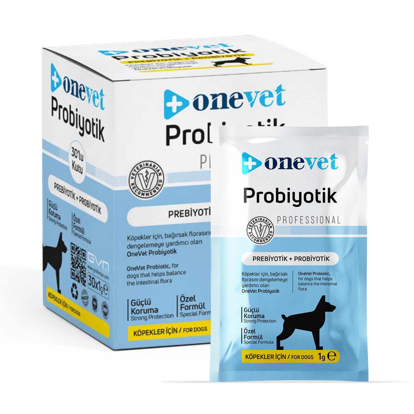 OneVet Probiyotik Şase Köpekler Için Sindirim Ve Bağışıklık Desteği Takviye Vitamini 30x1gr