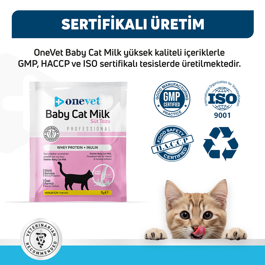 OneVet Sindirim ve Büyüme Destekleyici Yavru Kedi Süt Tozu