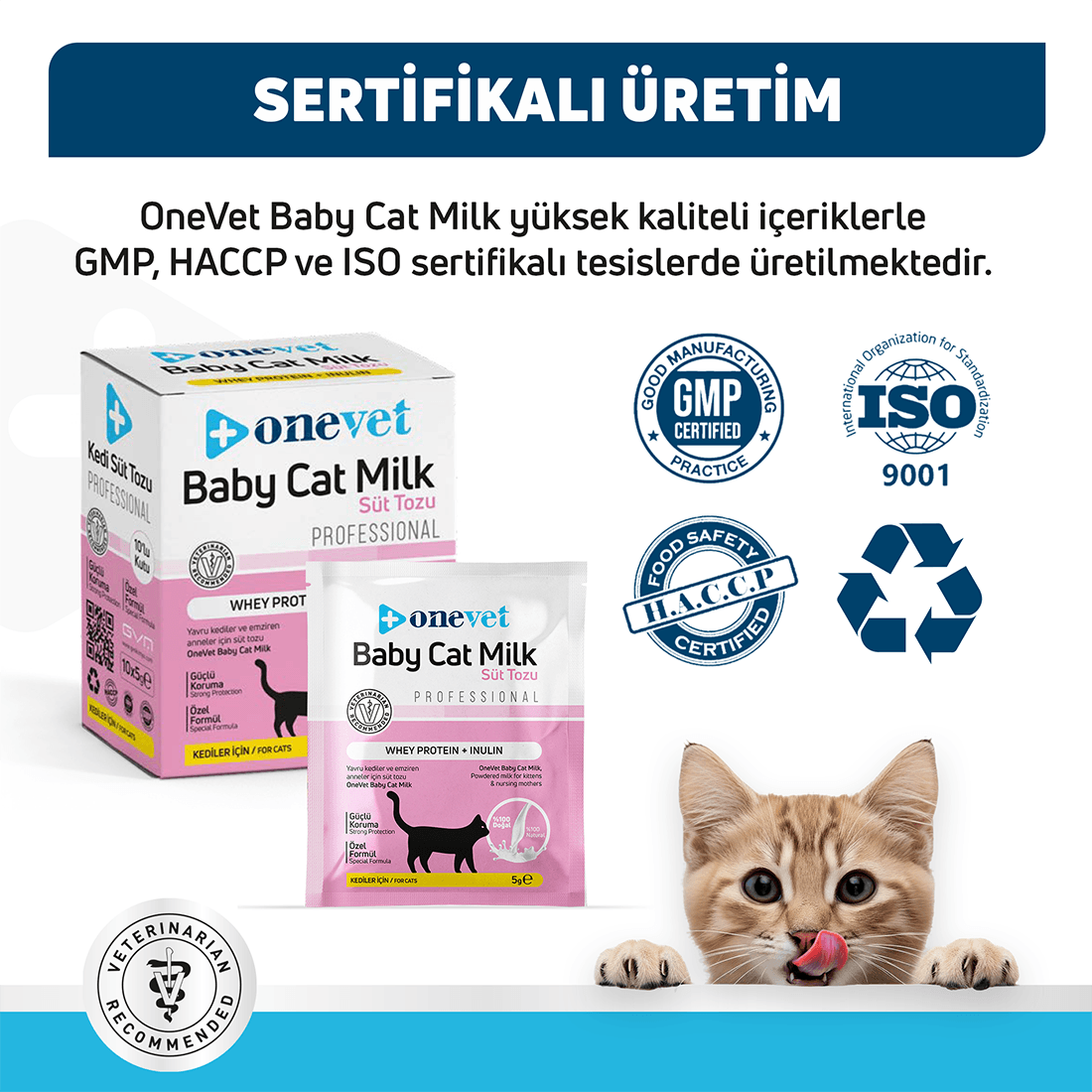 OneVet Sindirim ve Büyüme Destekleyici Yavru Kedi Süt Tozu