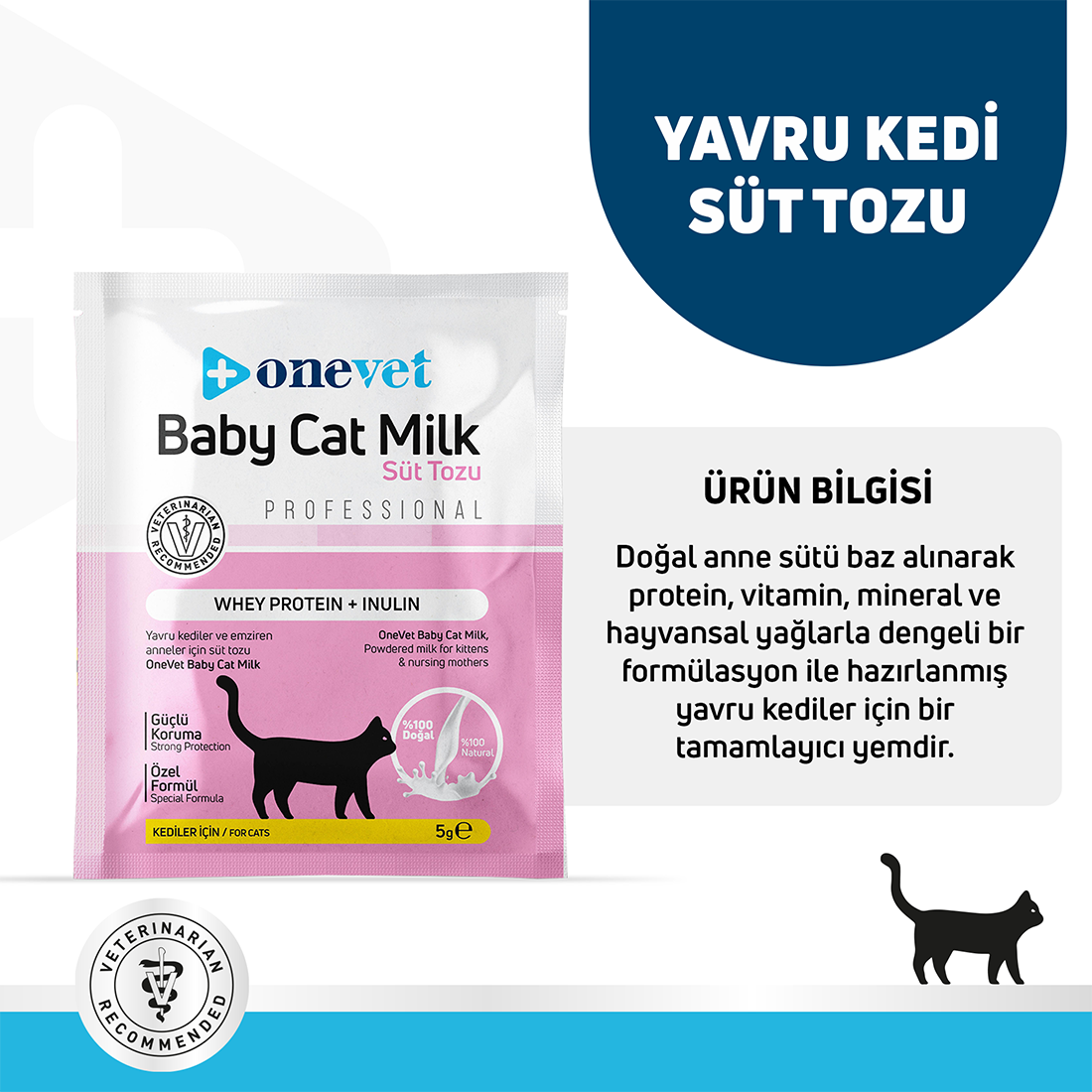 OneVet Sindirim ve Büyüme Destekleyici Yavru Kedi Süt Tozu