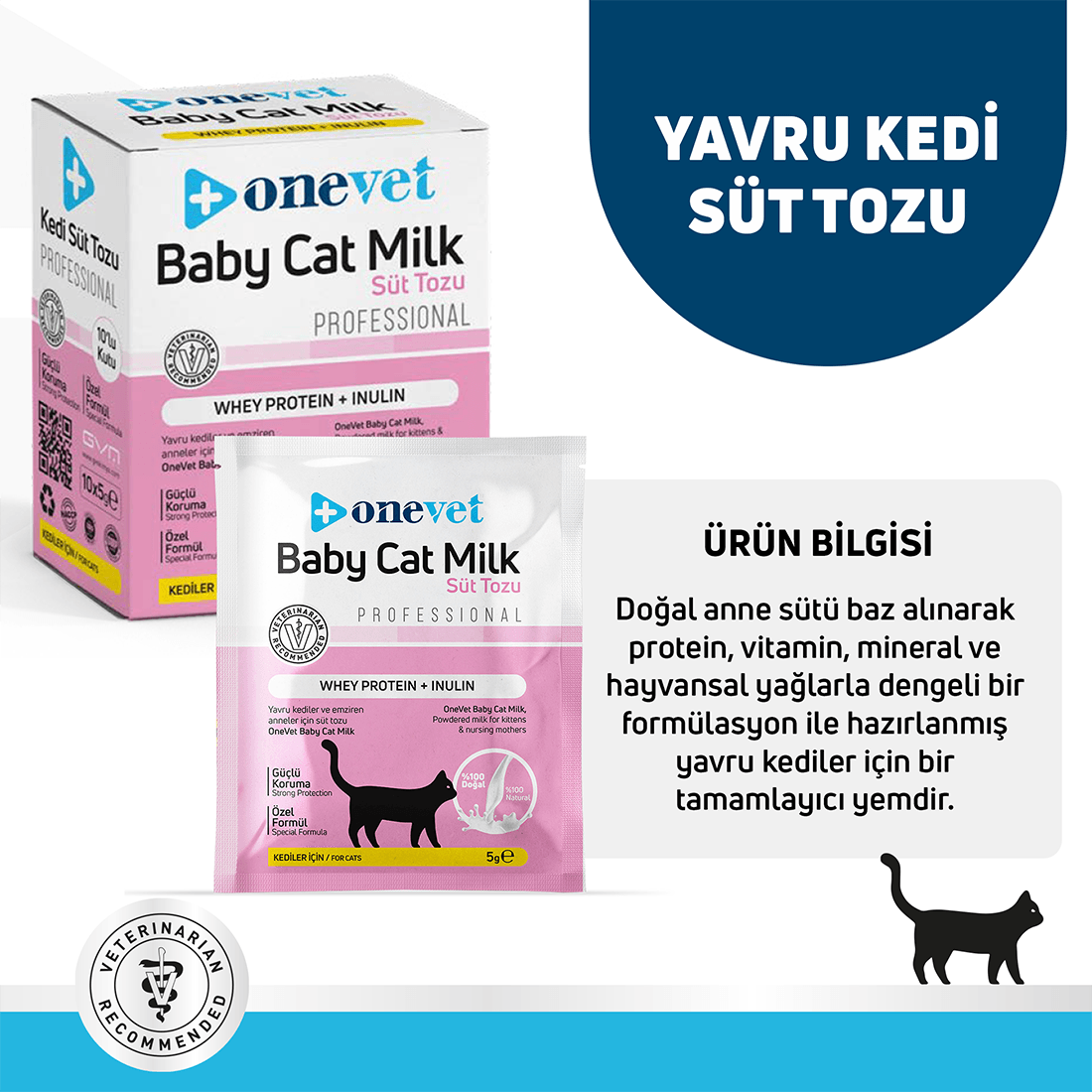 OneVet Sindirim ve Büyüme Destekleyici Yavru Kedi Süt Tozu