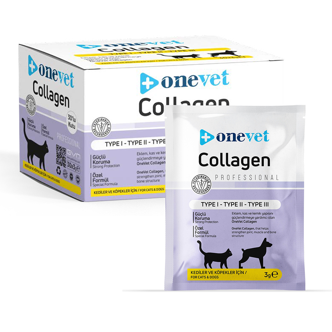 OneVet Collagen Kedi ve Köpekler için Eklem ve Kas Destekleyici Kolajen Saşe