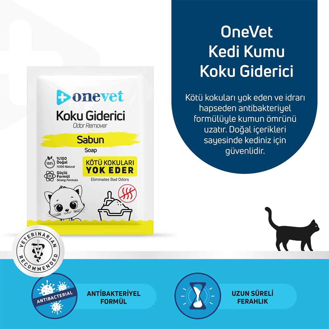 OneVet Kedi Koku Giderici Sabun Kokulu 15 x 25 gr