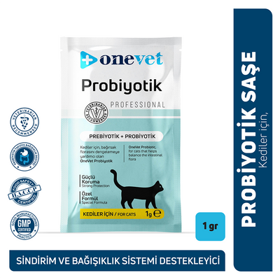 OneVet Sindirim ve Bağışıklık Güçlendirici Kediler için Probiyotik Saşe
