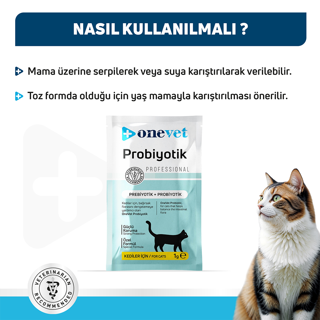 OneVet Sindirim ve Bağışıklık Güçlendirici Kediler için Probiyotik Saşe
