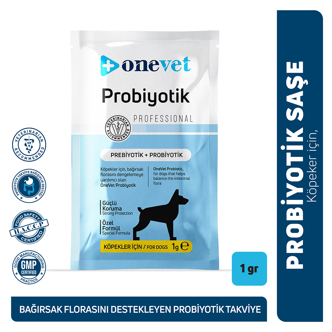 OneVet Sindirim ve Bağışıklık Güçlendirici Köpekler için Probiyotik Saşe