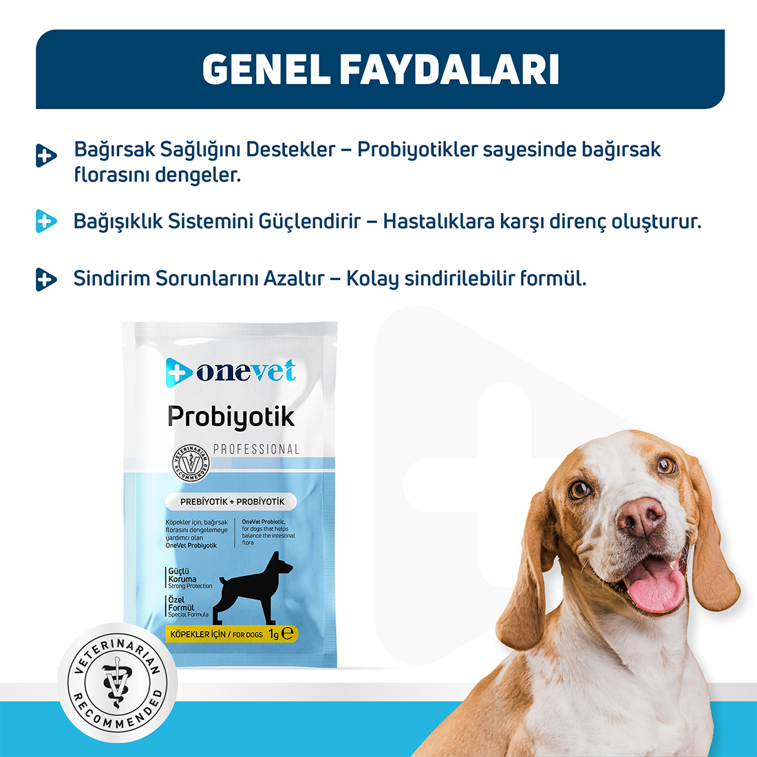 OneVet Sindirim ve Bağışıklık Güçlendirici Köpekler için Probiyotik Saşe