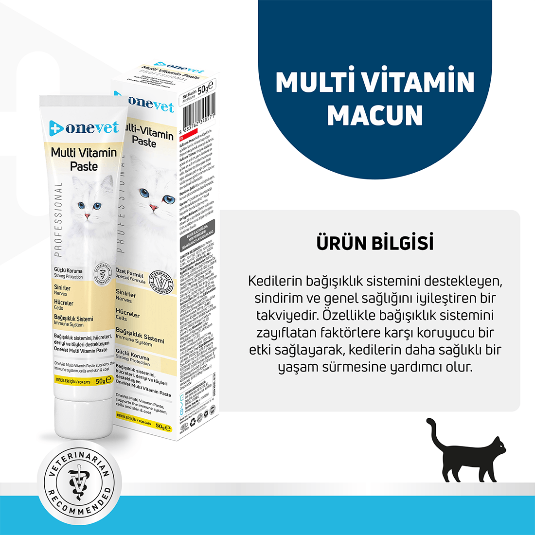 OneVet Multi Vitamin Macun Bağışıklık Güçlendirici Kedi Malt Paste