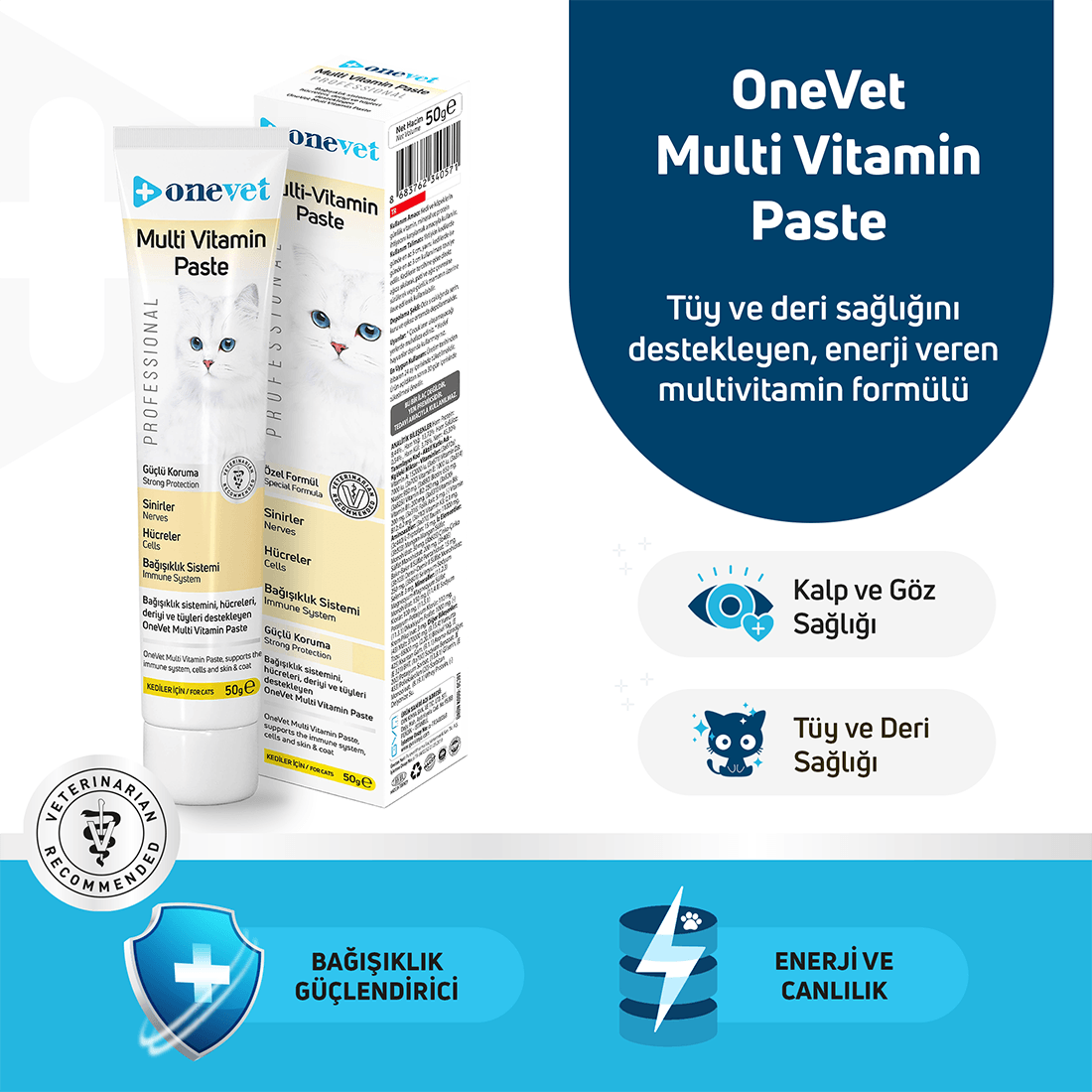 OneVet Multi Vitamin Macun Bağışıklık Güçlendirici Kedi Malt Paste