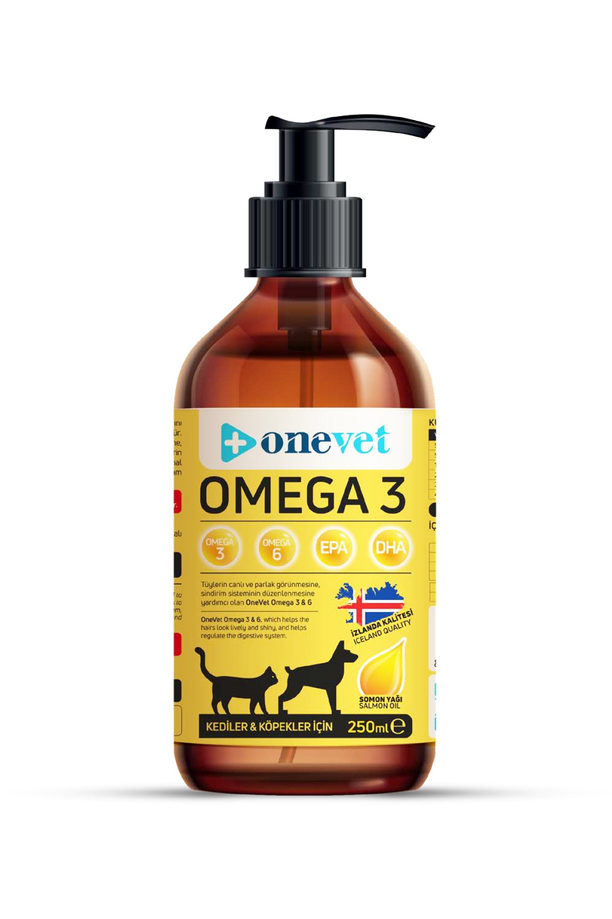 OneVet Omega 3 Kedi ve Köpekler İçin Deri ve Tüy Sağlığı Destekleyici Balık Yağı 250 ml
