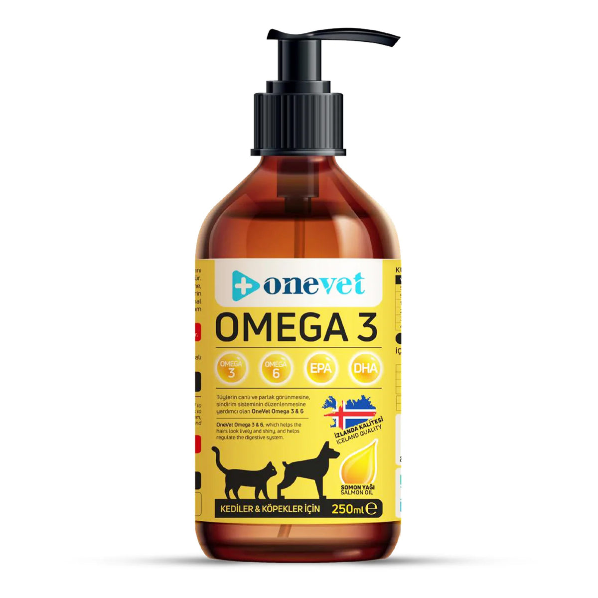 OneVet Omega 3 Kedi ve Köpekler İçin Deri ve Tüy Sağlığı Destekleyici Balık Yağı 250 ml
