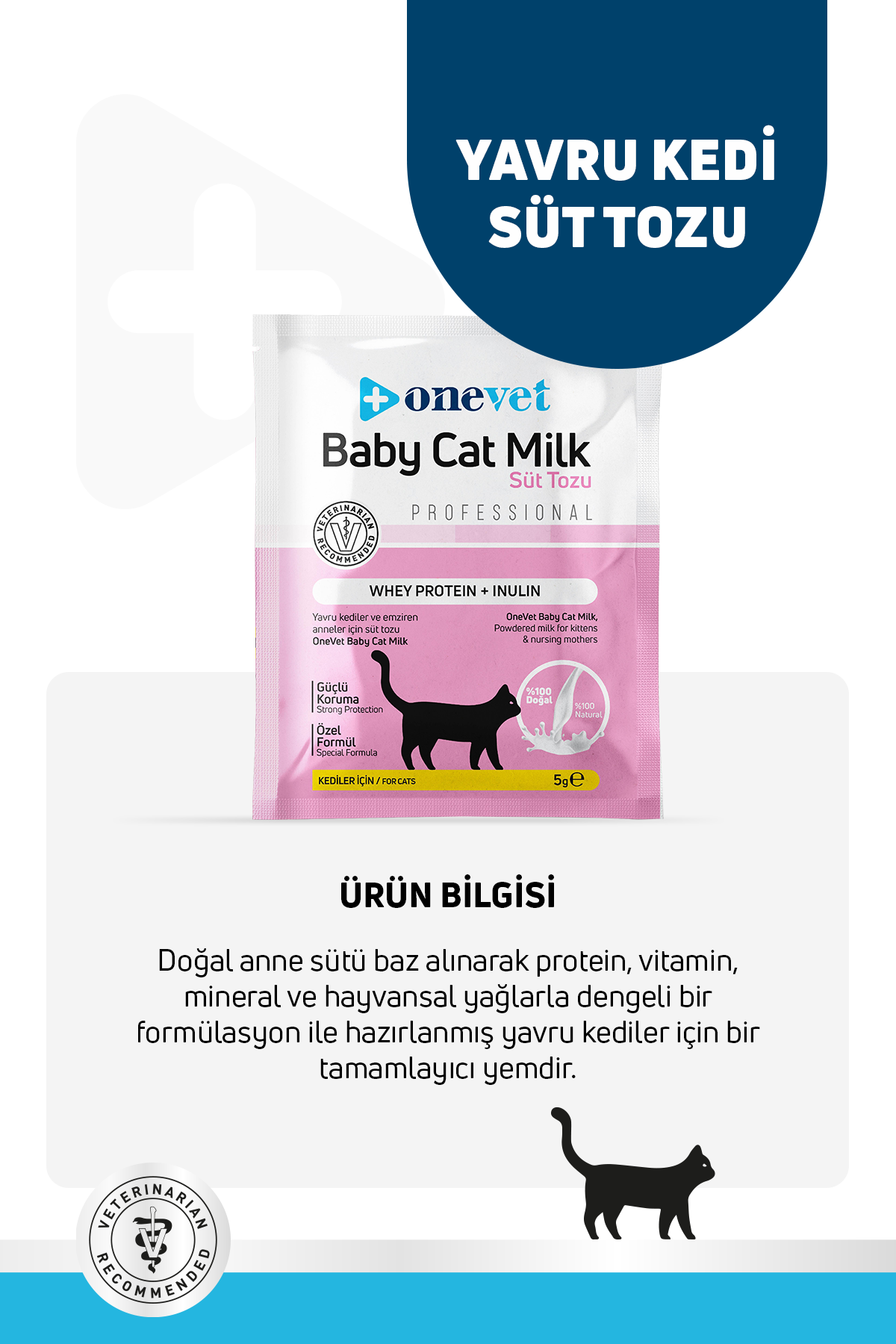 Sindirim ve Büyüme Destekleyici Yavru Kedi Süt Tozu