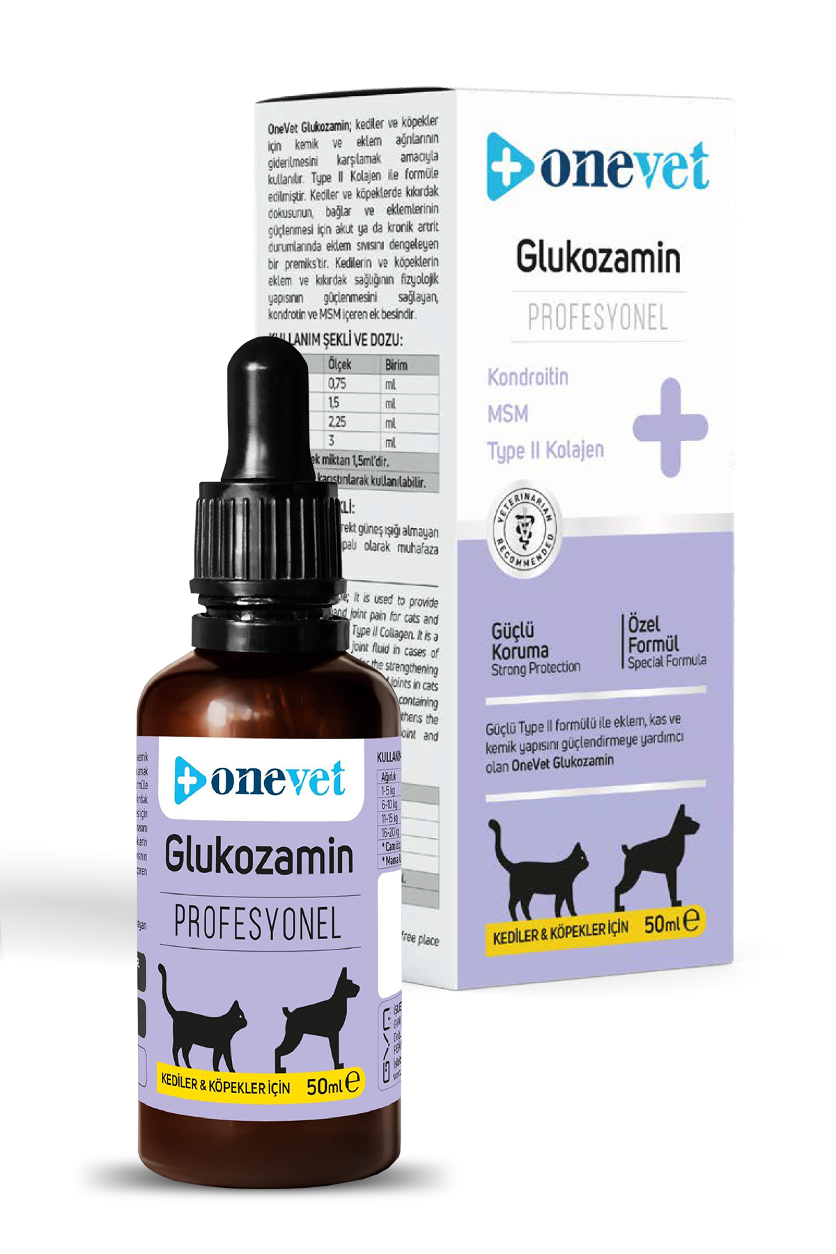 OneVet Glukozamin Kedi ve Köpekler İçin Eklem ve Kıkırdak Sağlığı Destekleyici Damla