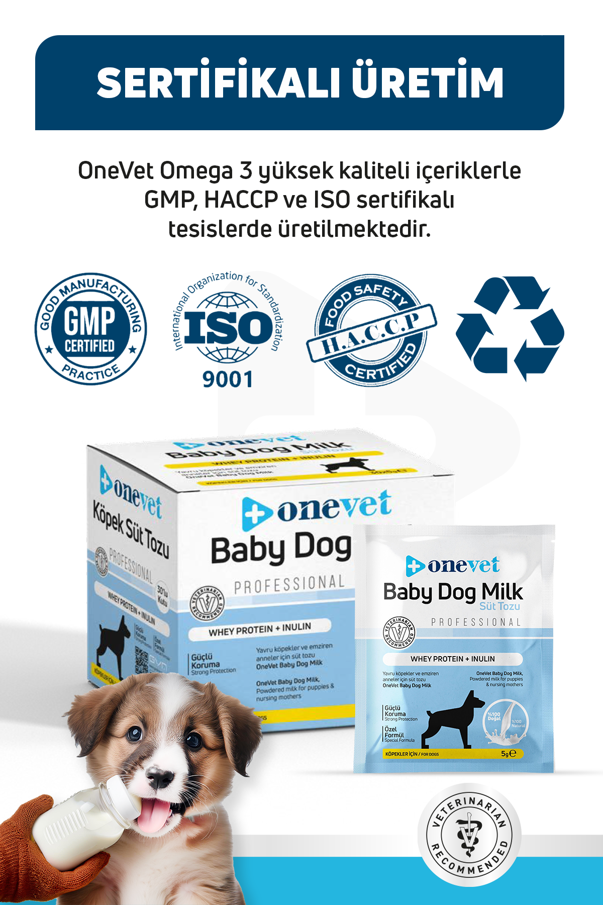 OneVet Sindirim ve Büyüme Destekleyici Yavru Köpek Süt Tozu