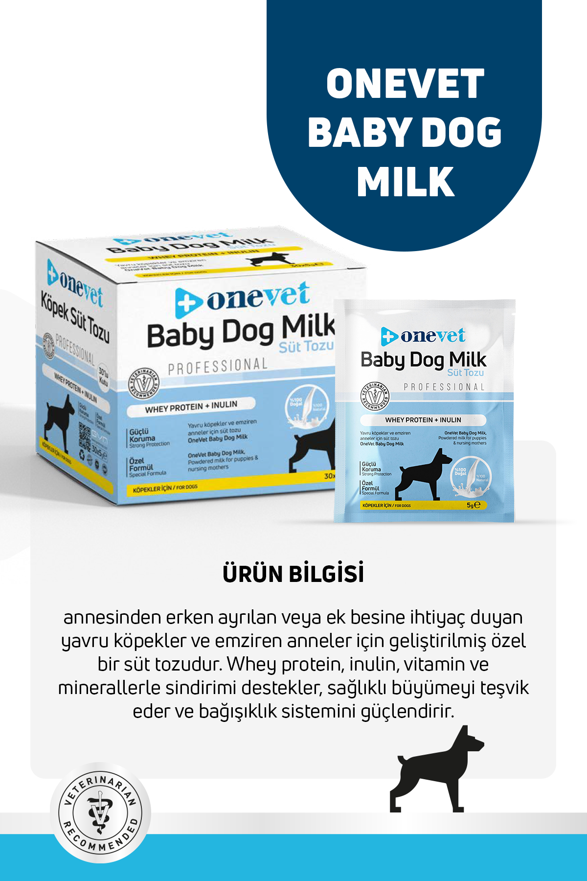 OneVet Sindirim ve Büyüme Destekleyici Yavru Köpek Süt Tozu