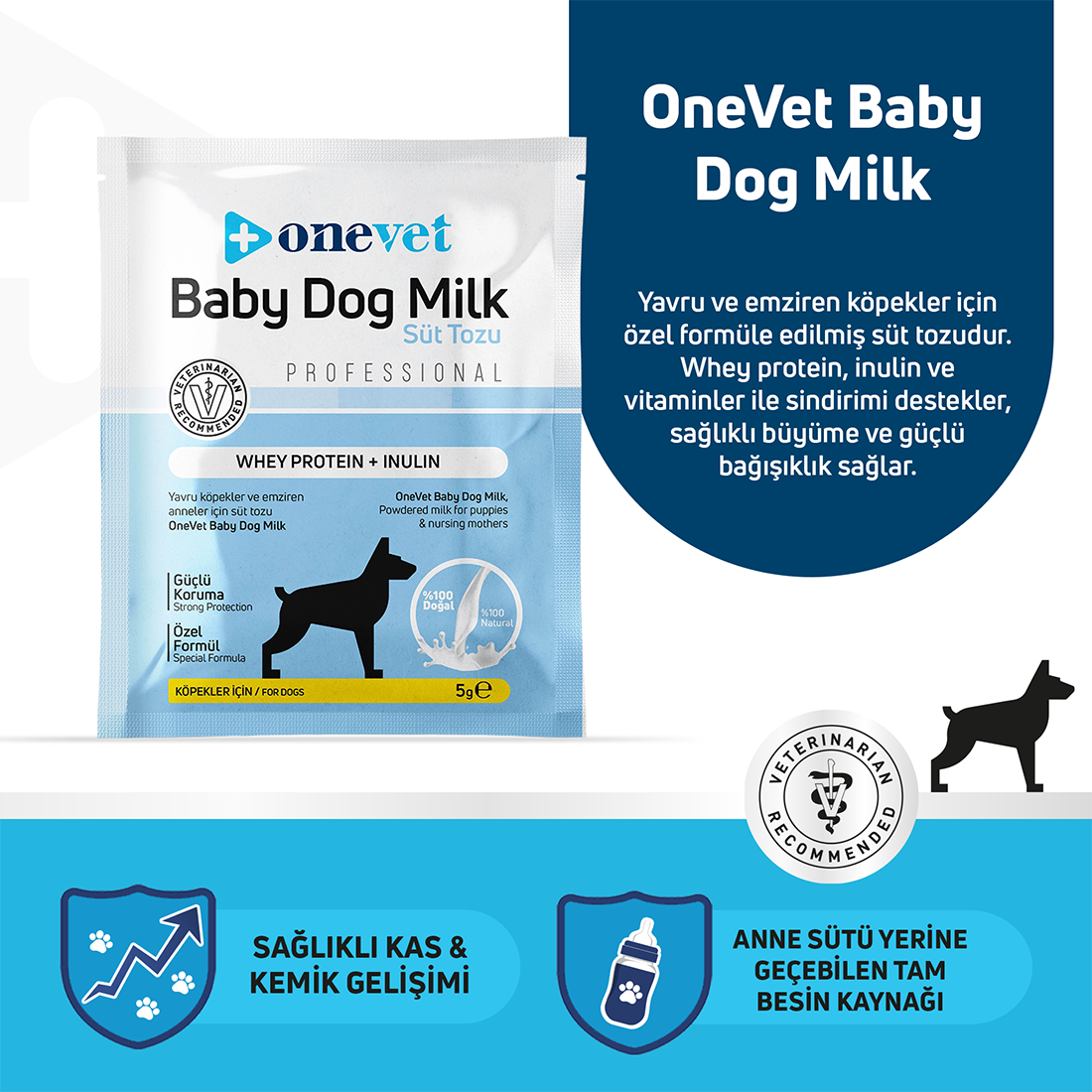 OneVet Sindirim ve Büyüme Destekleyici Yavru Köpek Süt Tozu