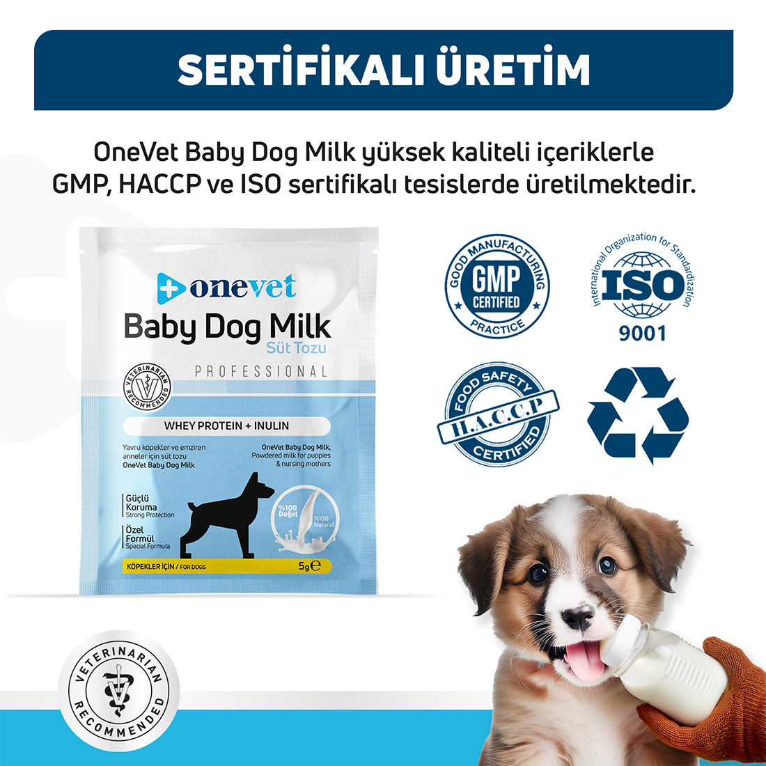 OneVet Sindirim ve Büyüme Destekleyici Yavru Köpek Süt Tozu