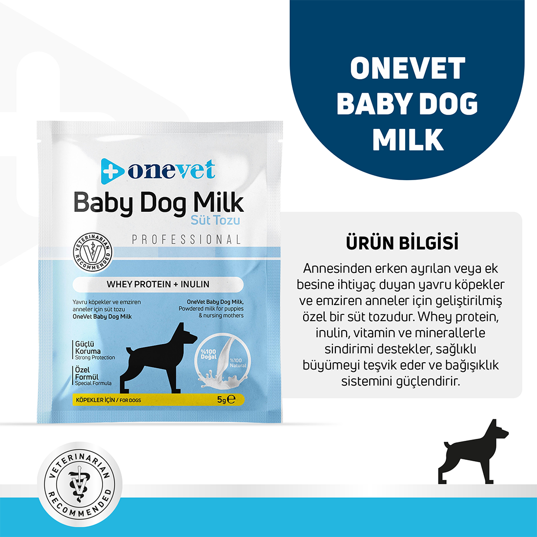 OneVet Sindirim ve Büyüme Destekleyici Yavru Köpek Süt Tozu