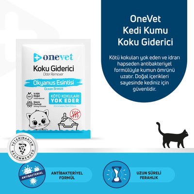 OneVet Kedi Koku Giderici Okyanus Esintisi Kokulu 25 Gr. 15 Adet OC202B15