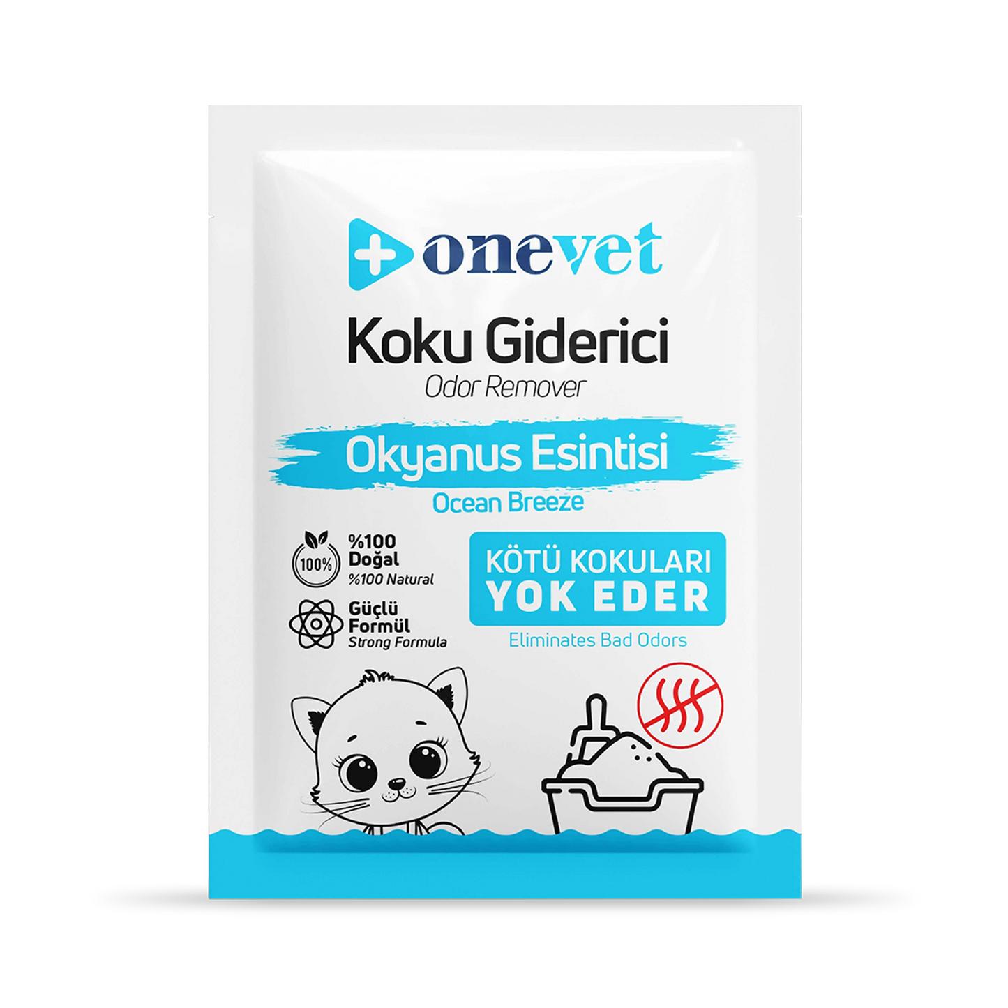 OneVet Kedi Koku Giderici Okyanus Esintisi Kokulu 25 Gr. 15 Adet OC202B15