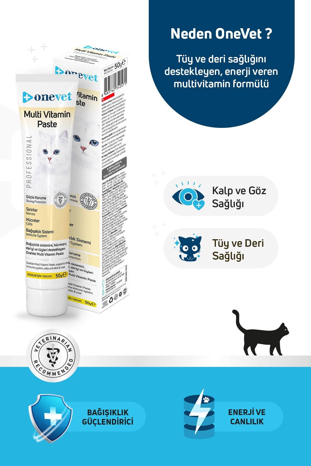 OneVet Multi Vitamin Paste Bağışıklık Destekleyici Kedi Maltı