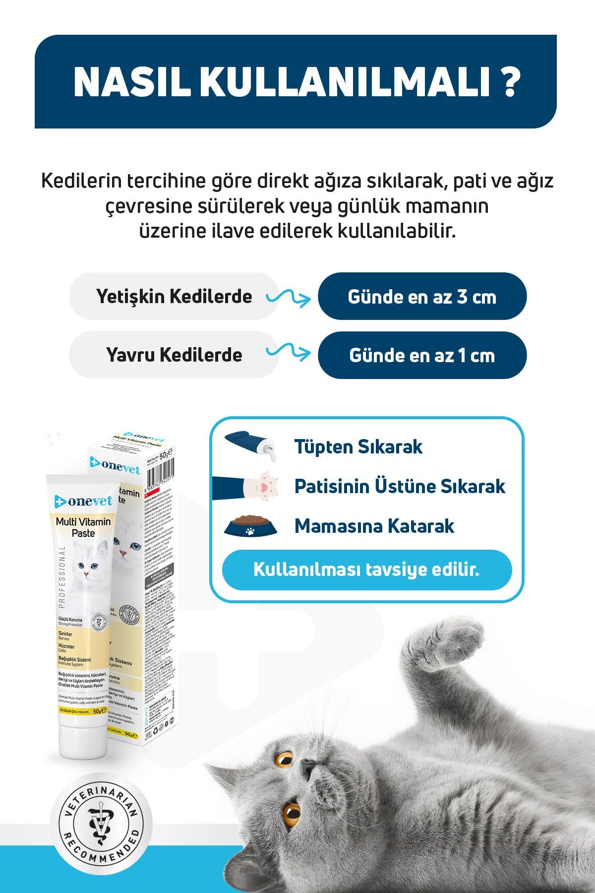 OneVet Multi Vitamin Paste Bağışıklık Destekleyici Kedi Maltı