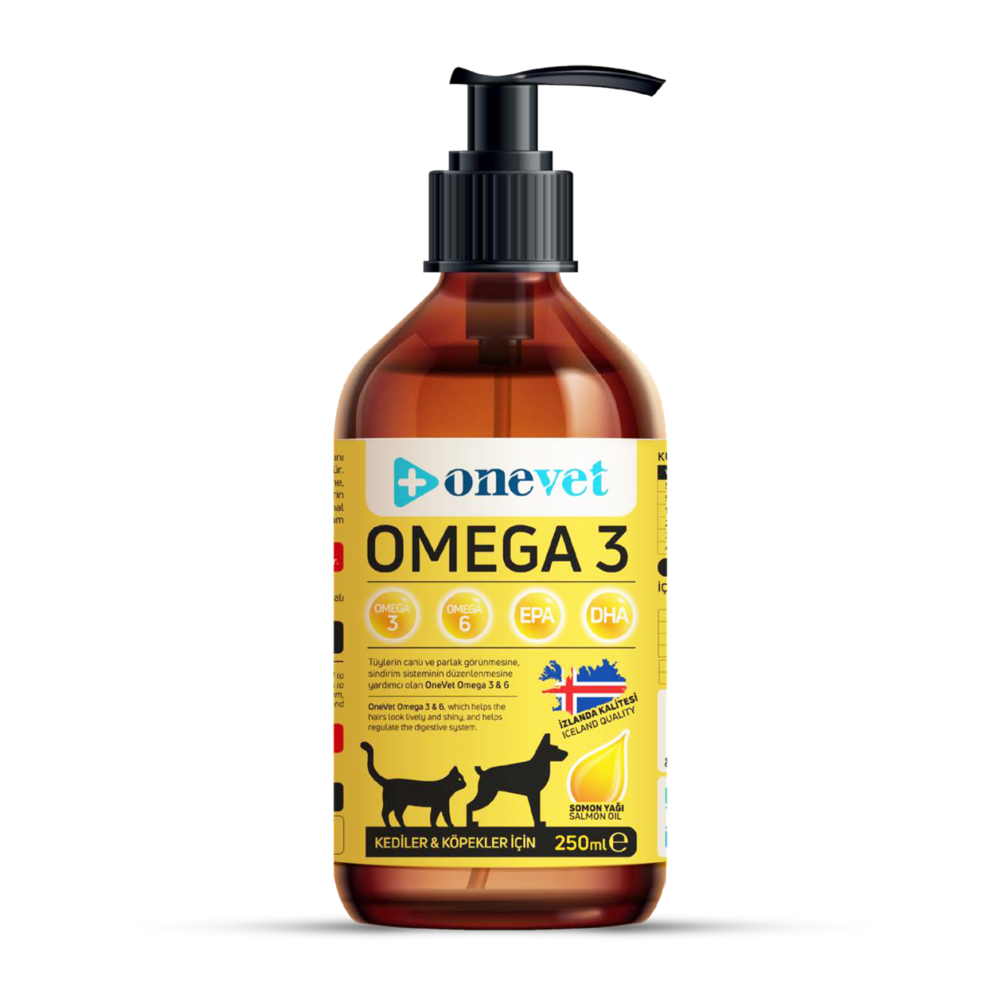OneVet Omega 3 Kedi Ve Köpekler Için Bağışıklık Destekleyici Balık Yağı 250 ml