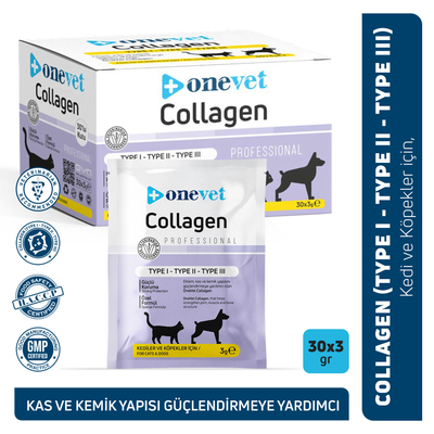 OneVet Collagen Şase 30x3 gr Kedi Ve Köpekler Için Kolajen Eklem, Kas Ve Kemik Güçlendirmeye Yardımcı