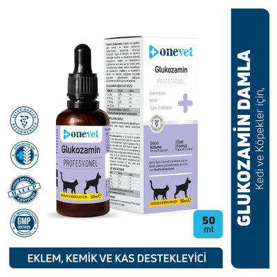 OneVet Glukozamin Kedi Ve Köpekler Için Eklem Ve Kıkırdak Sağlığı Destekleyici Damla 50 ml