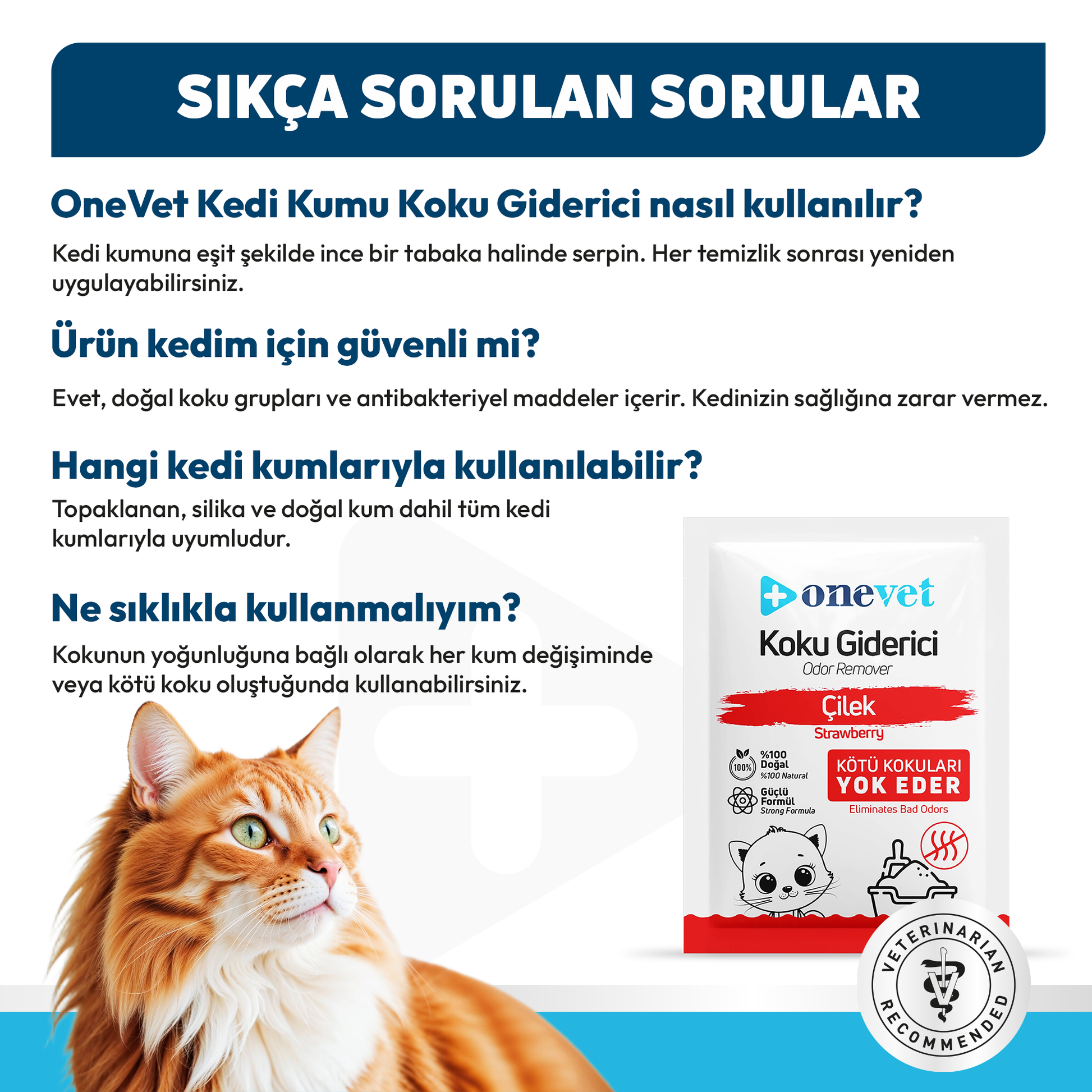 OneVet Kedi Kumu Koku Giderici Saşe