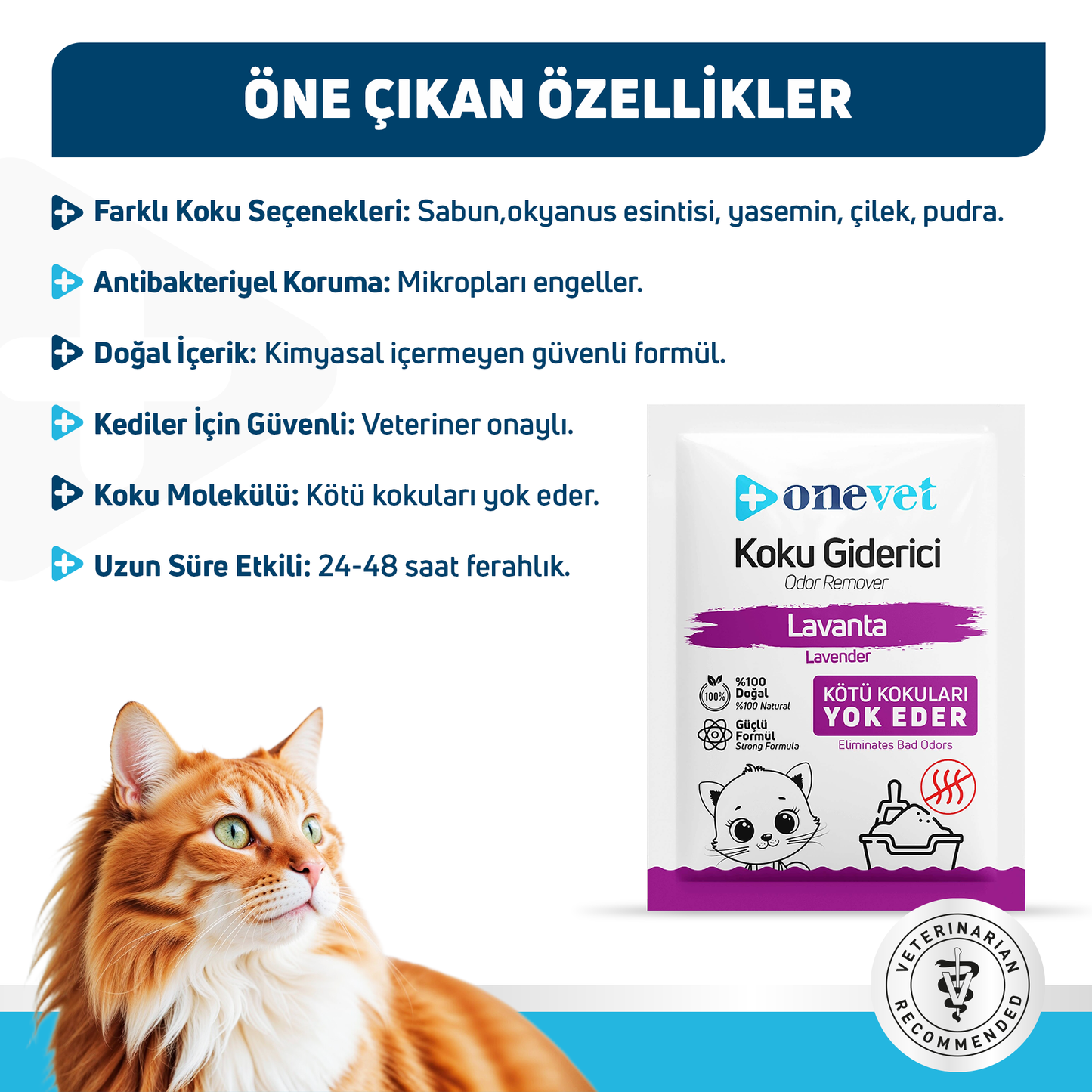 OneVet Kedi Kumu Koku Giderici Saşe