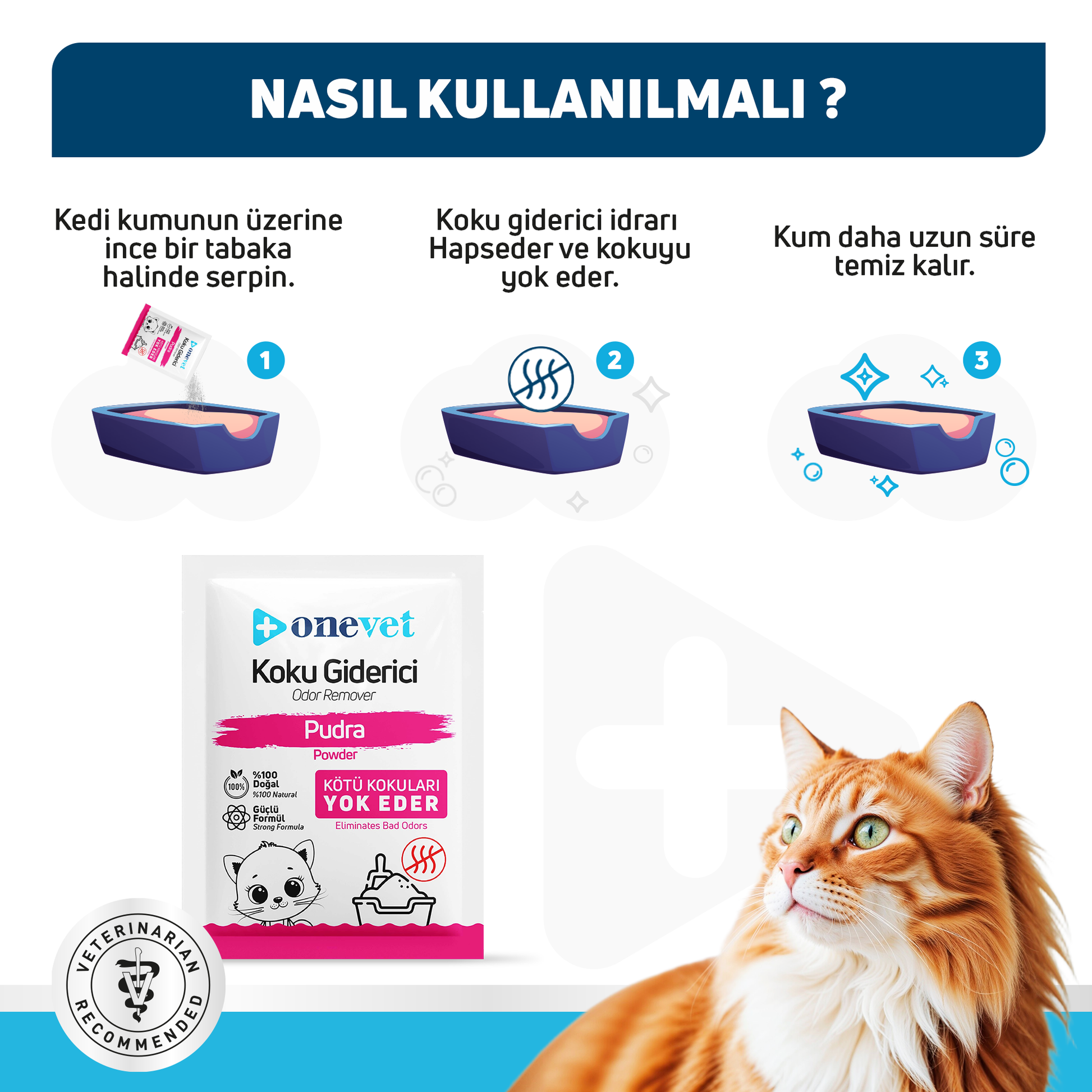 OneVet Kedi Kumu Koku Giderici Saşe