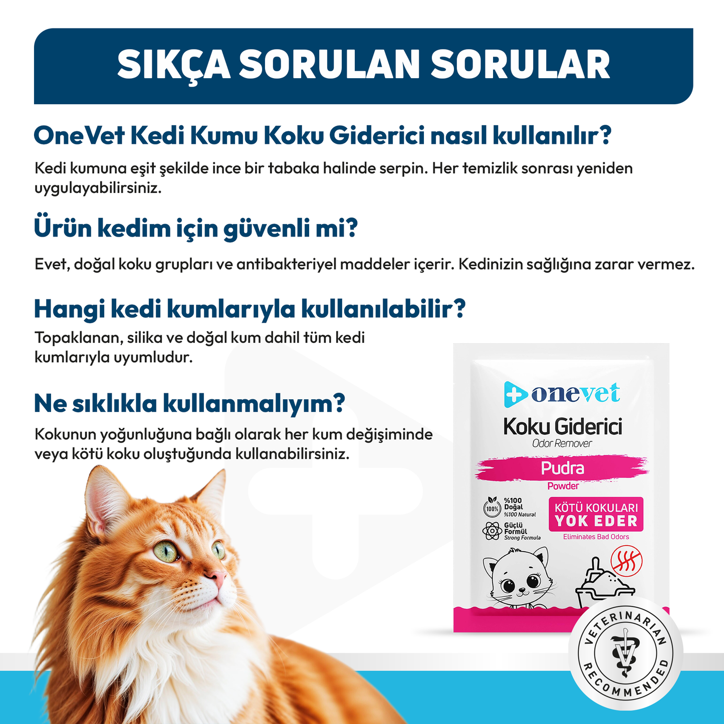 OneVet Kedi Kumu Koku Giderici Saşe