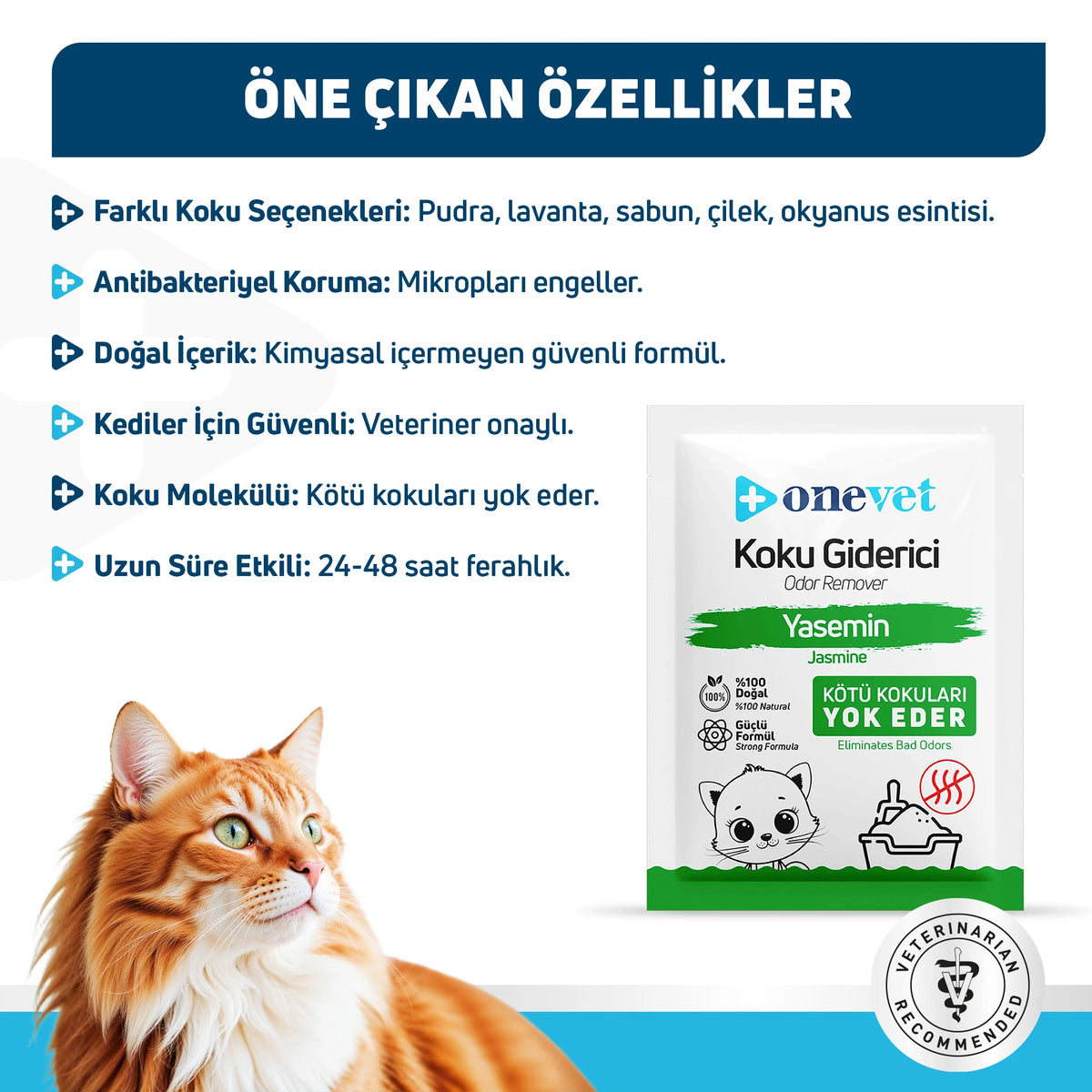 OneVet Kedi Kumu Koku Giderici Yasemin öne çıkan özellikler