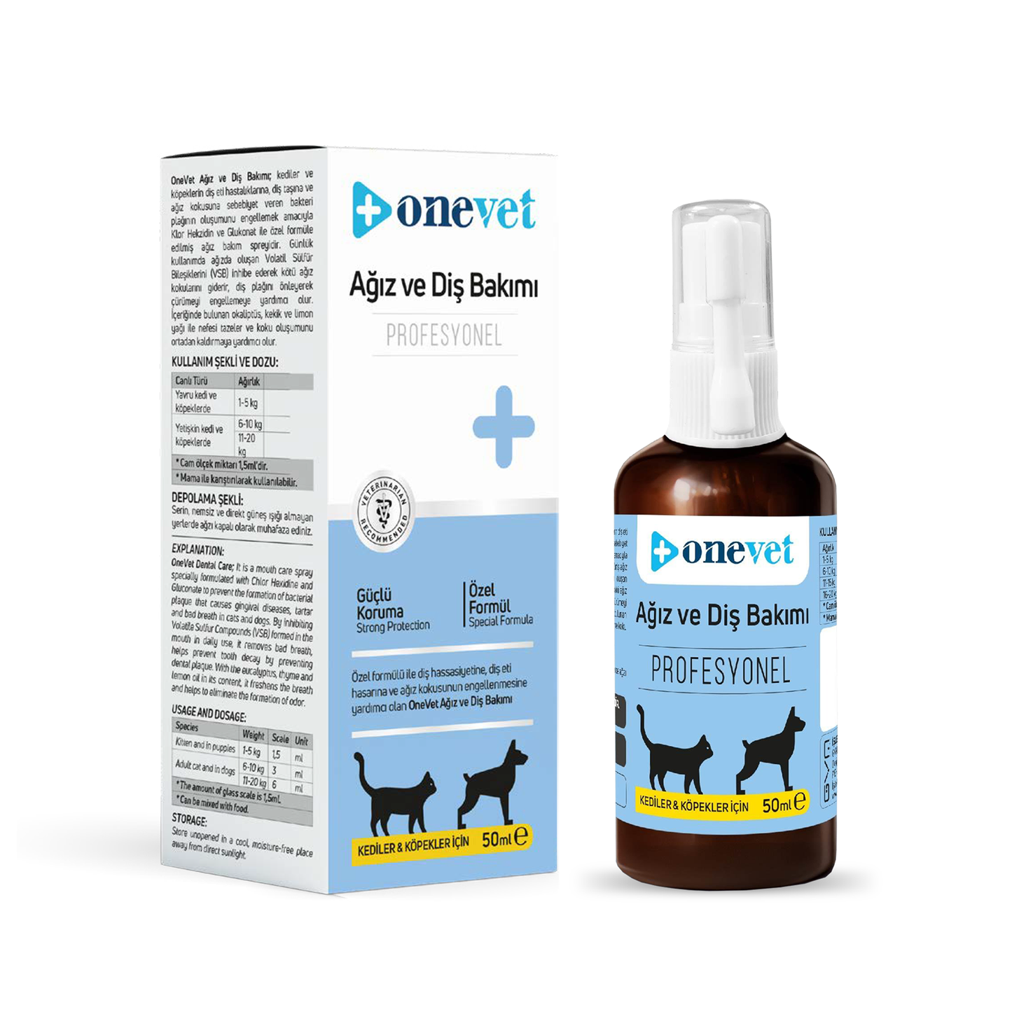 OneVet Kedi ve Köpekler İçin Ağız ve Diş Bakımı Destekleyici Damla 50 ml