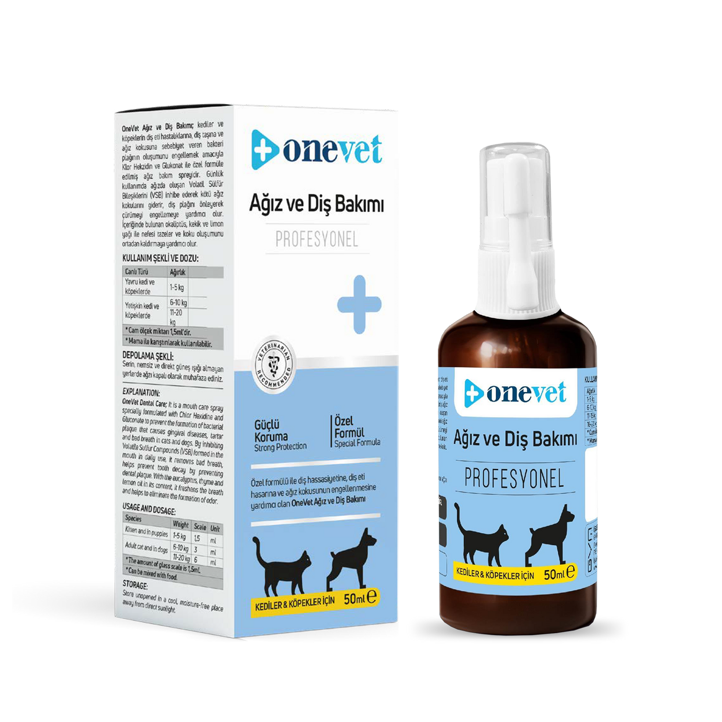 OneVet Kedi ve Köpekler İçin Ağız ve Diş Bakımı Destekleyici Damla 50 ml