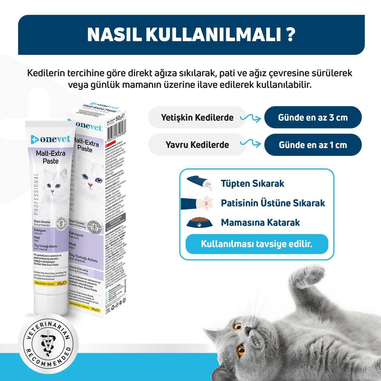 OneVet Malt Extra Paste Tüy Yumağı Önleyici Kedi Maltı
