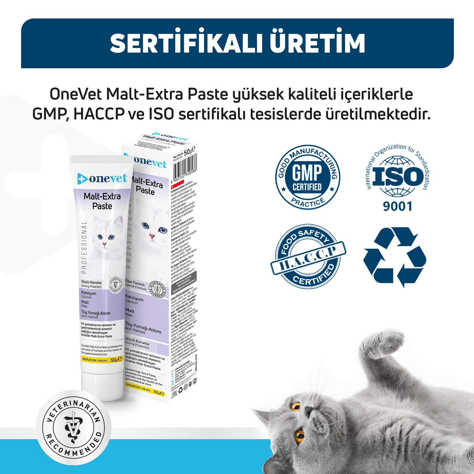 OneVet Malt Extra Paste Tüy Yumağı Önleyici Kedi Maltı 50 Gr