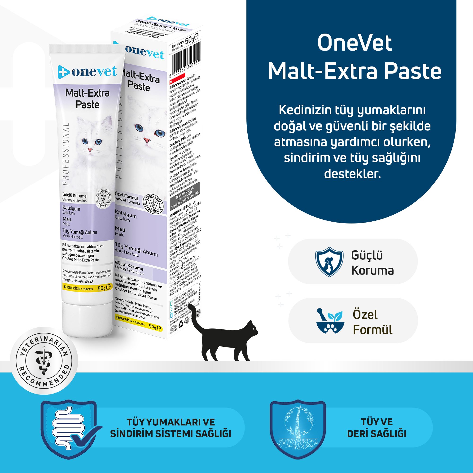 OneVet Malt Extra Paste Tüy Yumağı Önleyici Kedi Maltı 50 Gr