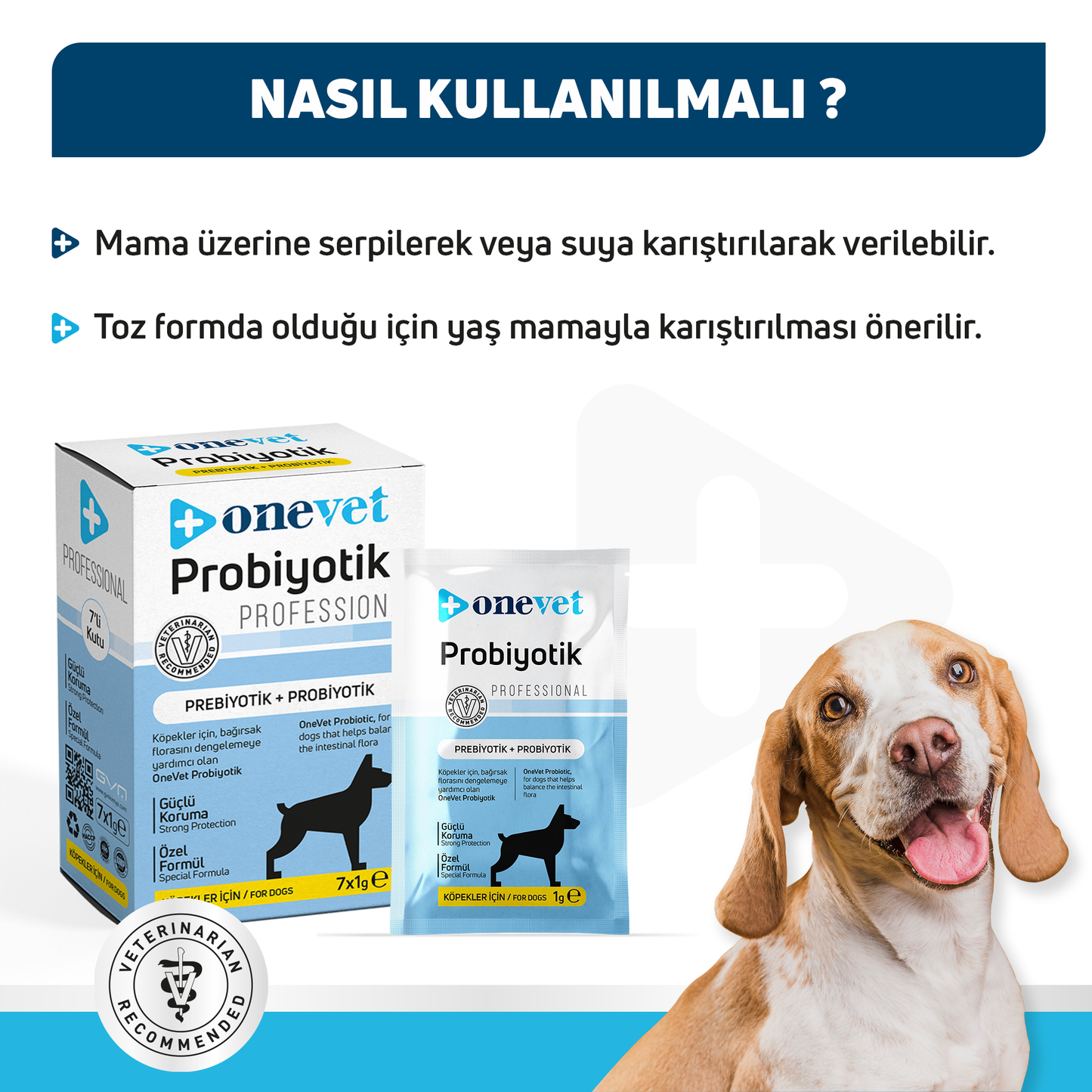 OneVet Probiyotik Şase Köpekler Için Sindirim Ve Bağışıklık Desteği Takviye Vitamini 7x1gr