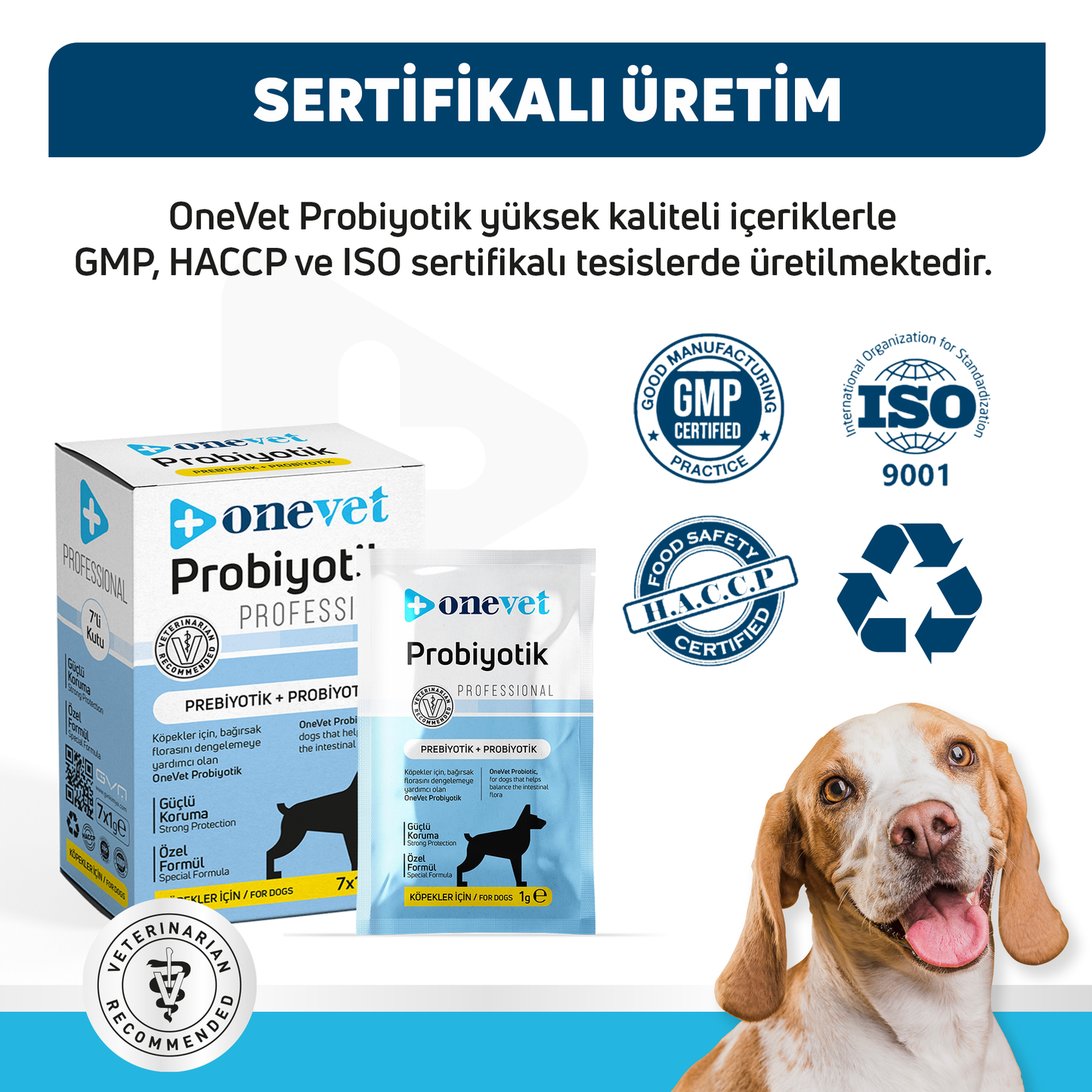 OneVet Probiyotik Şase Köpekler Için Sindirim Ve Bağışıklık Desteği Takviye Vitamini 7x1gr