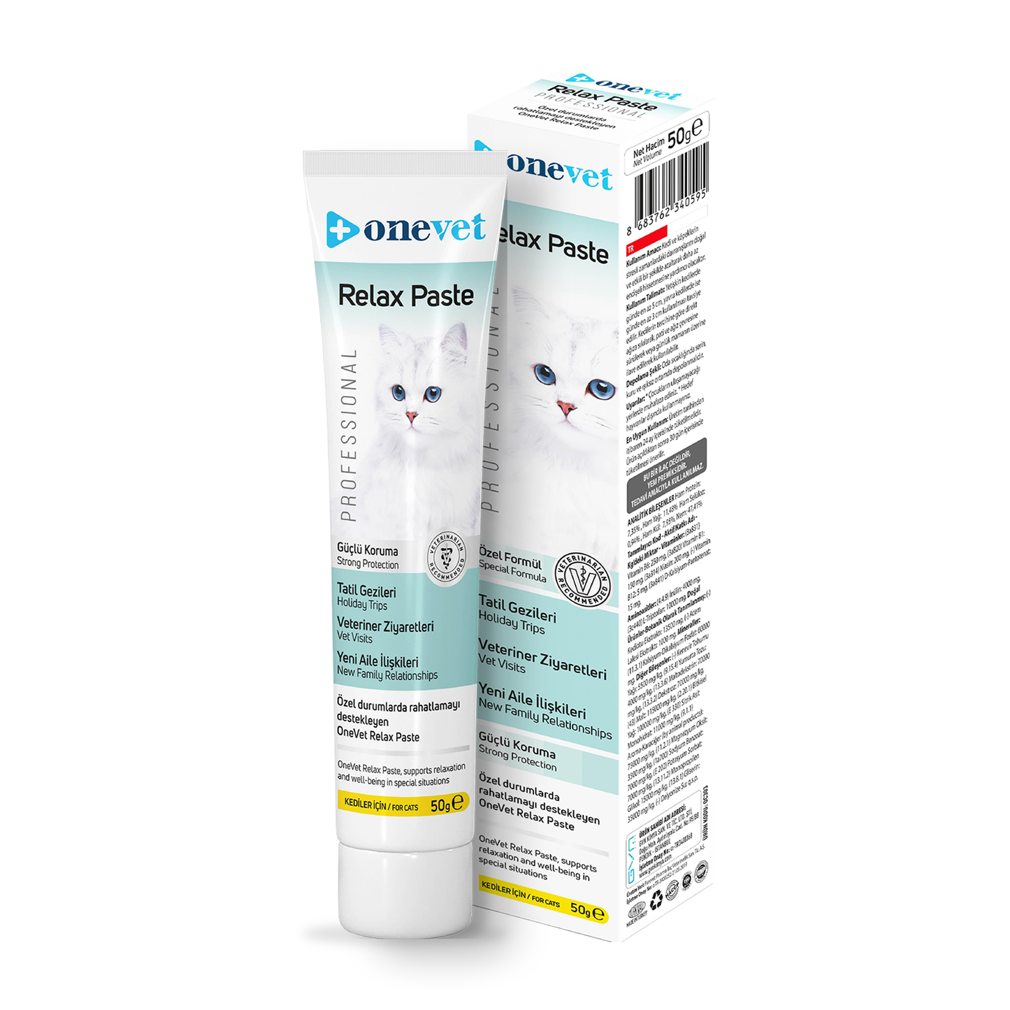 OneVet Relax Paste Macun Stres Ve Anksiyete Azaltıcı Kedi Maltı 50 gr