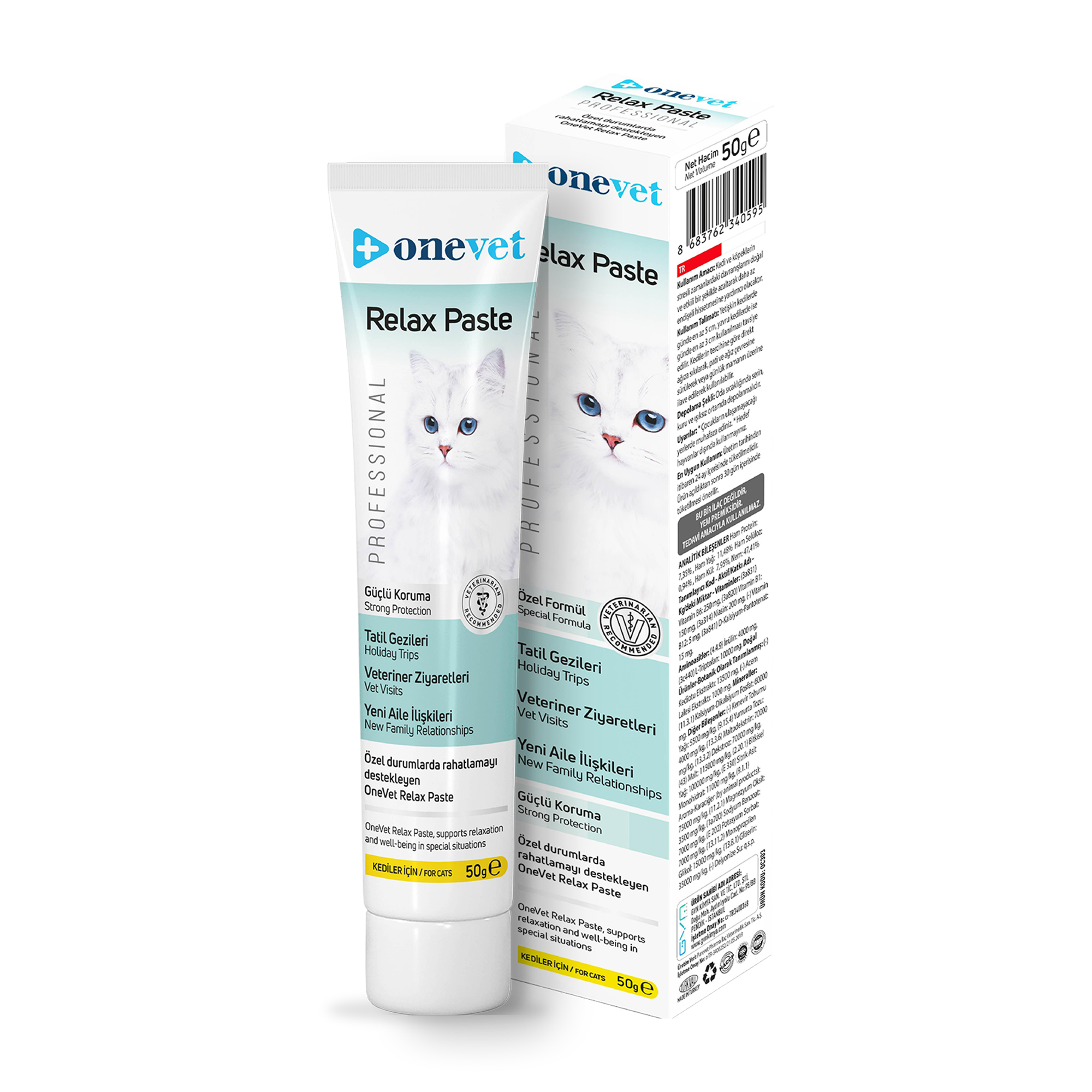 OneVet Relax Paste Macun Stres Ve Anksiyete Azaltıcı Kedi Maltı 50 gr